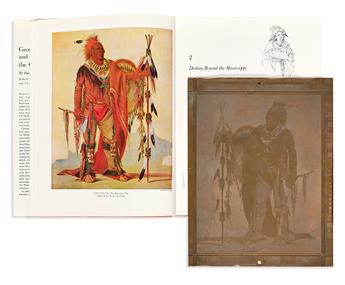 (NATIVE AMERICANS.) [The Dial Press, Inc]. Group of 4 photo-engraved color separation copper printing matrices for illustrations